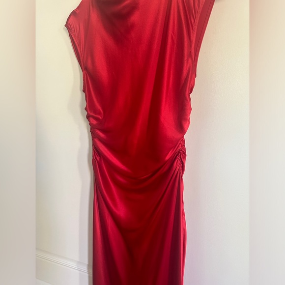 Reformation Veida Silk Midi Dress in Lipstick Red | size 2 - Picture 12 of 14